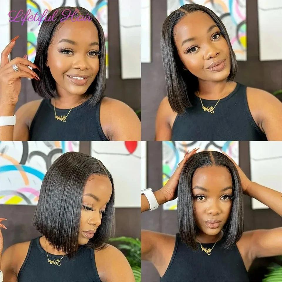 Lifetiful Glueless Bob Hair Wig - 100% Virgin Brazilian Hair with 4x4 Lace Closure