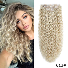 Clip-in Curly Hair Extensions – 100% Heat Resistant Fiber for Daily & Special Occasion Use