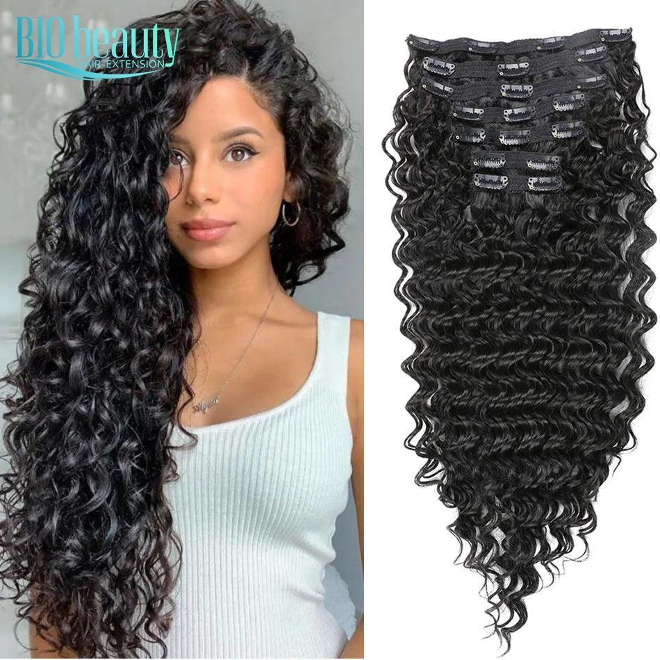 Clip-in Curly Hair Extensions – 100% Heat Resistant Fiber for Daily & Special Occasion Use