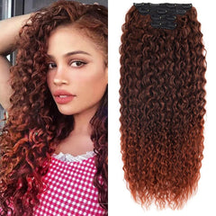 Clip-in Curly Hair Extensions – 100% Heat Resistant Fiber for Daily & Special Occasion Use