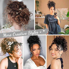 Sissi's Curly High Temperature Fiber Chignon with Rubber Band