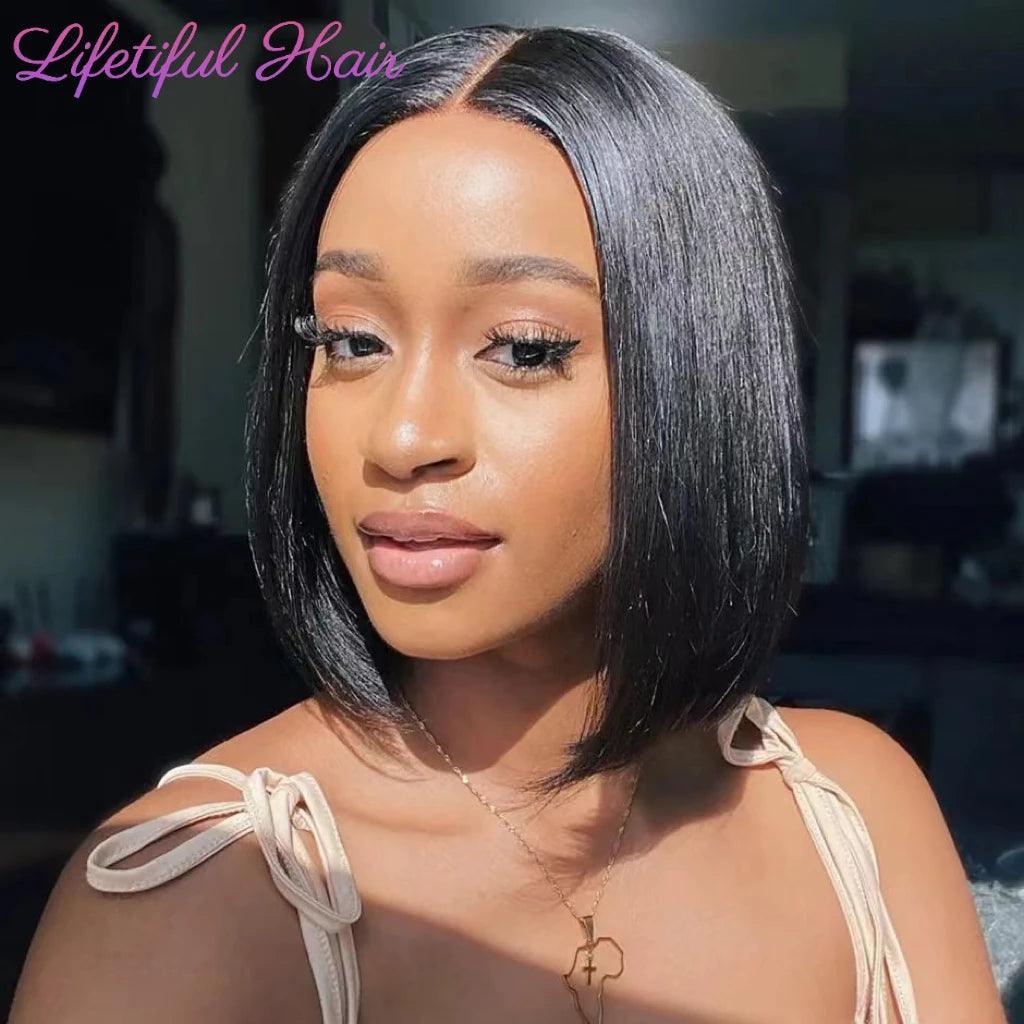 Lifetiful Glueless Bob Hair Wig - 100% Virgin Brazilian Hair with 4x4 Lace Closure