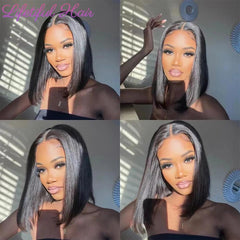 Lifetiful Glueless Bob Hair Wig - 100% Virgin Brazilian Hair with 4x4 Lace Closure