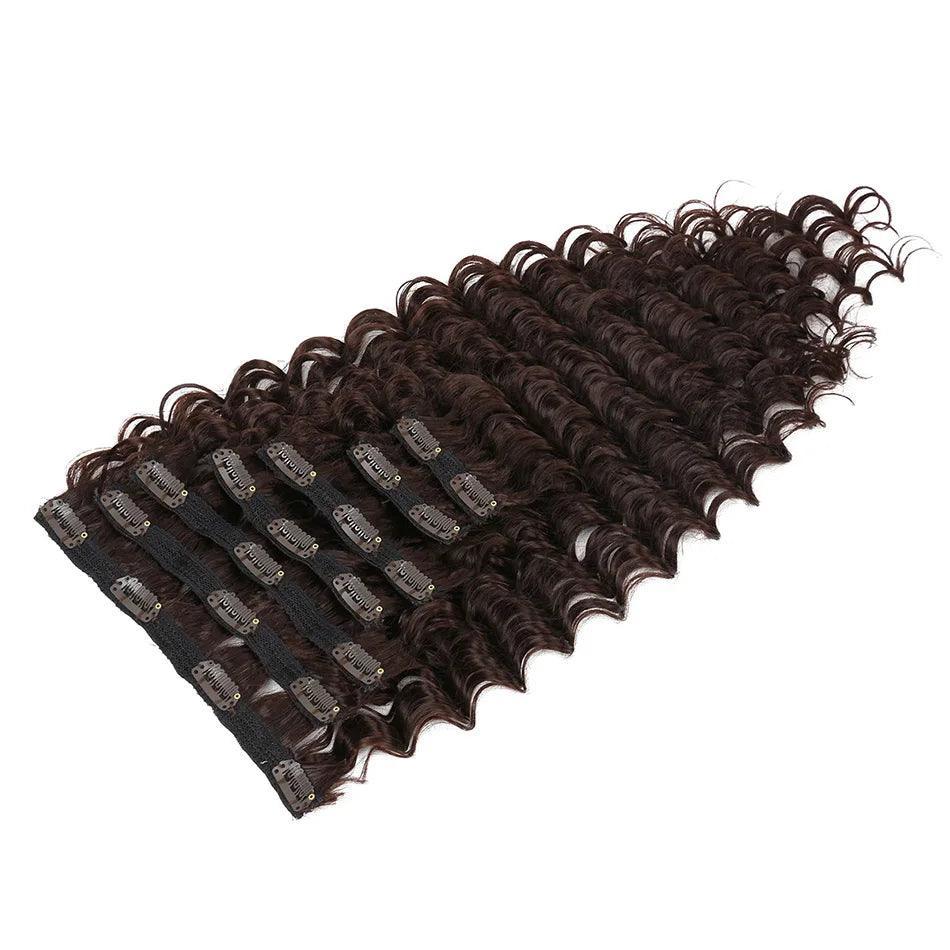 Clip-in Curly Hair Extensions – 100% Heat Resistant Fiber for Daily & Special Occasion Use