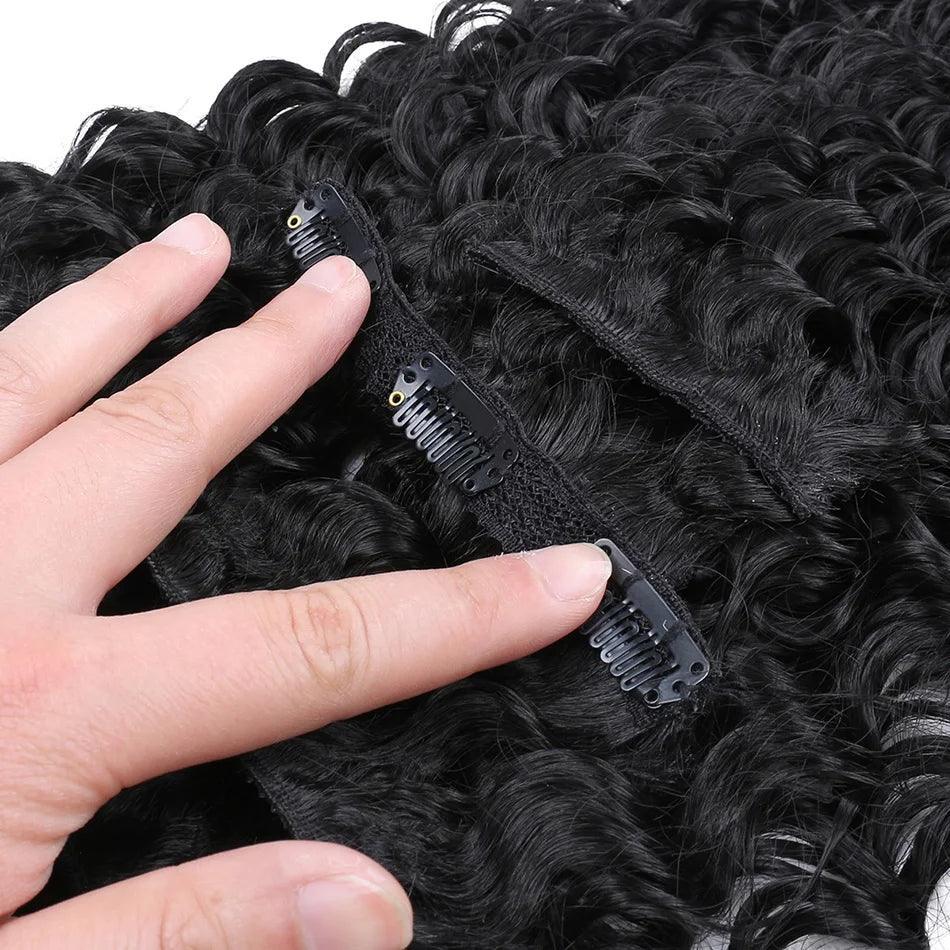 Clip-in Curly Hair Extensions – 100% Heat Resistant Fiber for Daily & Special Occasion Use