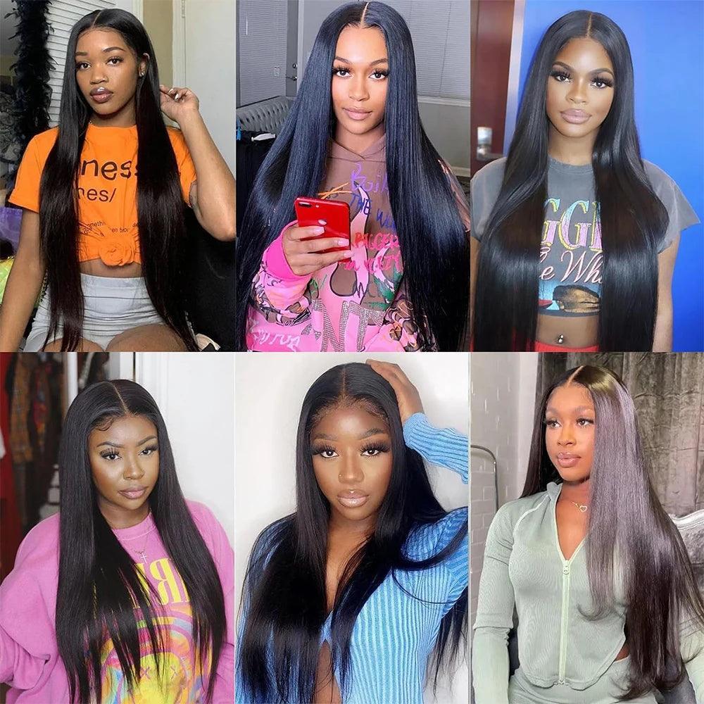 S.SILAN 100% Remy Brazilian Hair Full Lace Wig – Long Straight, 360, 4x4, 13x4 & 13x6 Lace Options