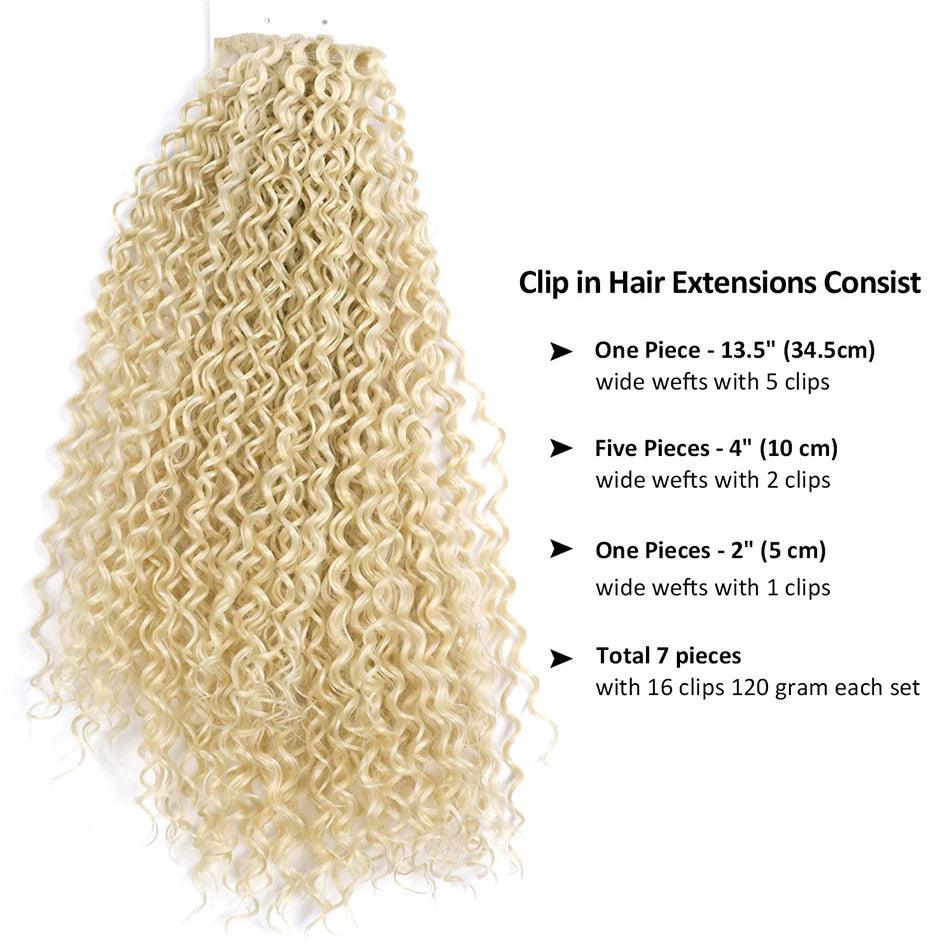 Clip-in Curly Hair Extensions – 100% Heat Resistant Fiber for Daily & Special Occasion Use