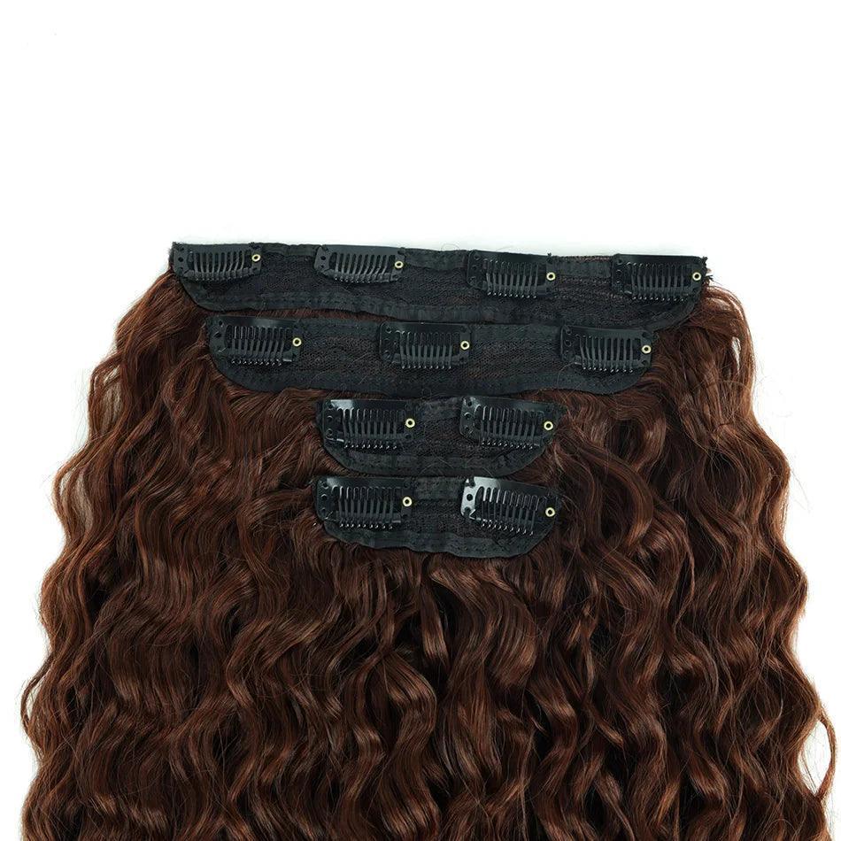 Clip-in Curly Hair Extensions – 100% Heat Resistant Fiber for Daily & Special Occasion Use