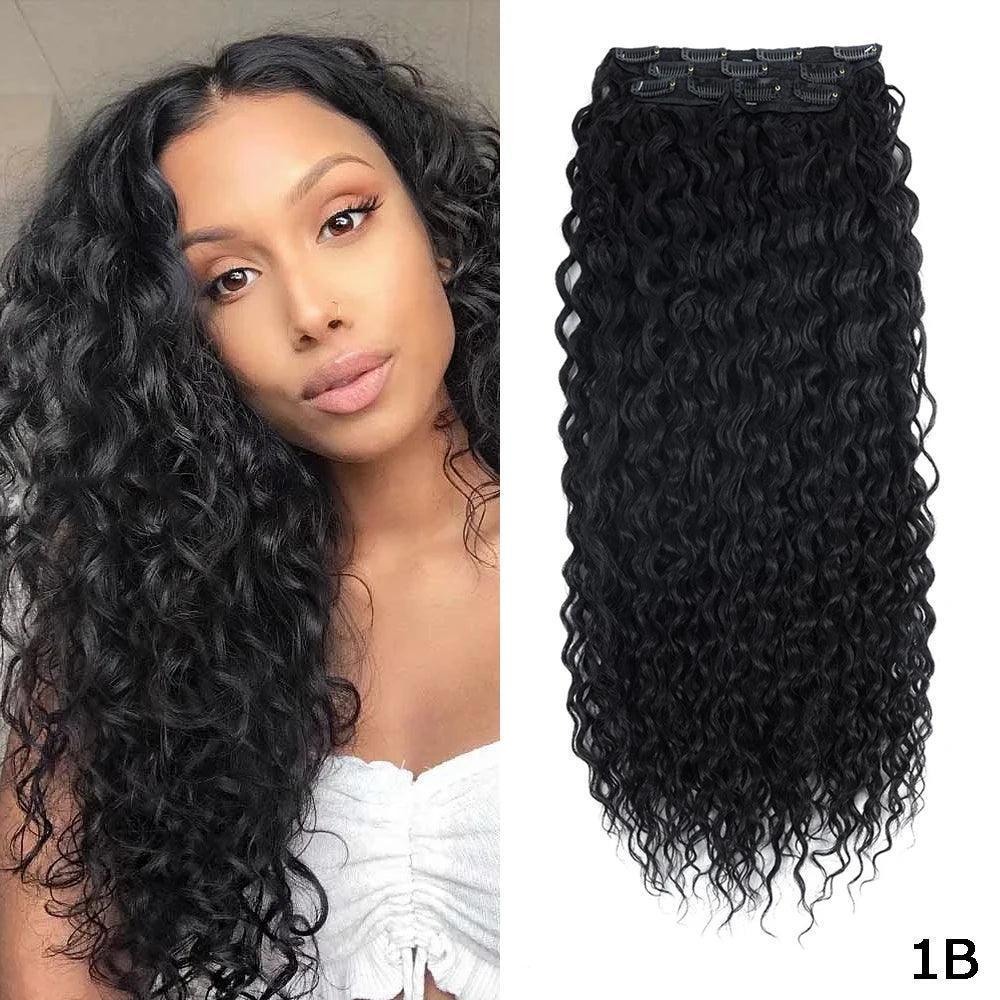 Clip-in Curly Hair Extensions – 100% Heat Resistant Fiber for Daily & Special Occasion Use