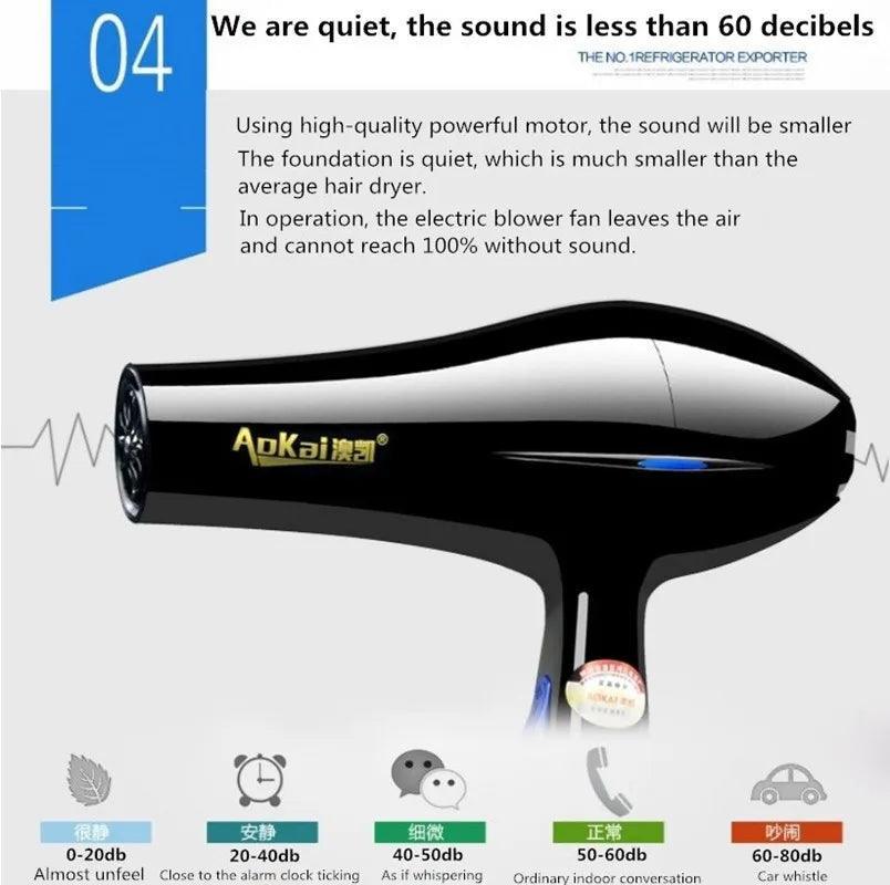 LAAOVE 2200W Negative Ion Hair Dryer with 3-Speed Settings and Cold Air Function