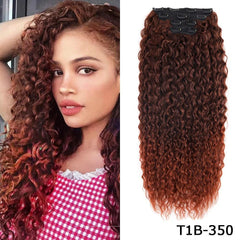 Clip-in Curly Hair Extensions – 100% Heat Resistant Fiber for Daily & Special Occasion Use