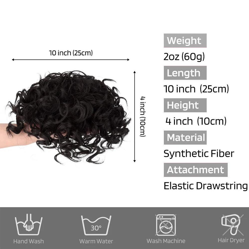 Sissi's Curly High Temperature Fiber Chignon with Rubber Band