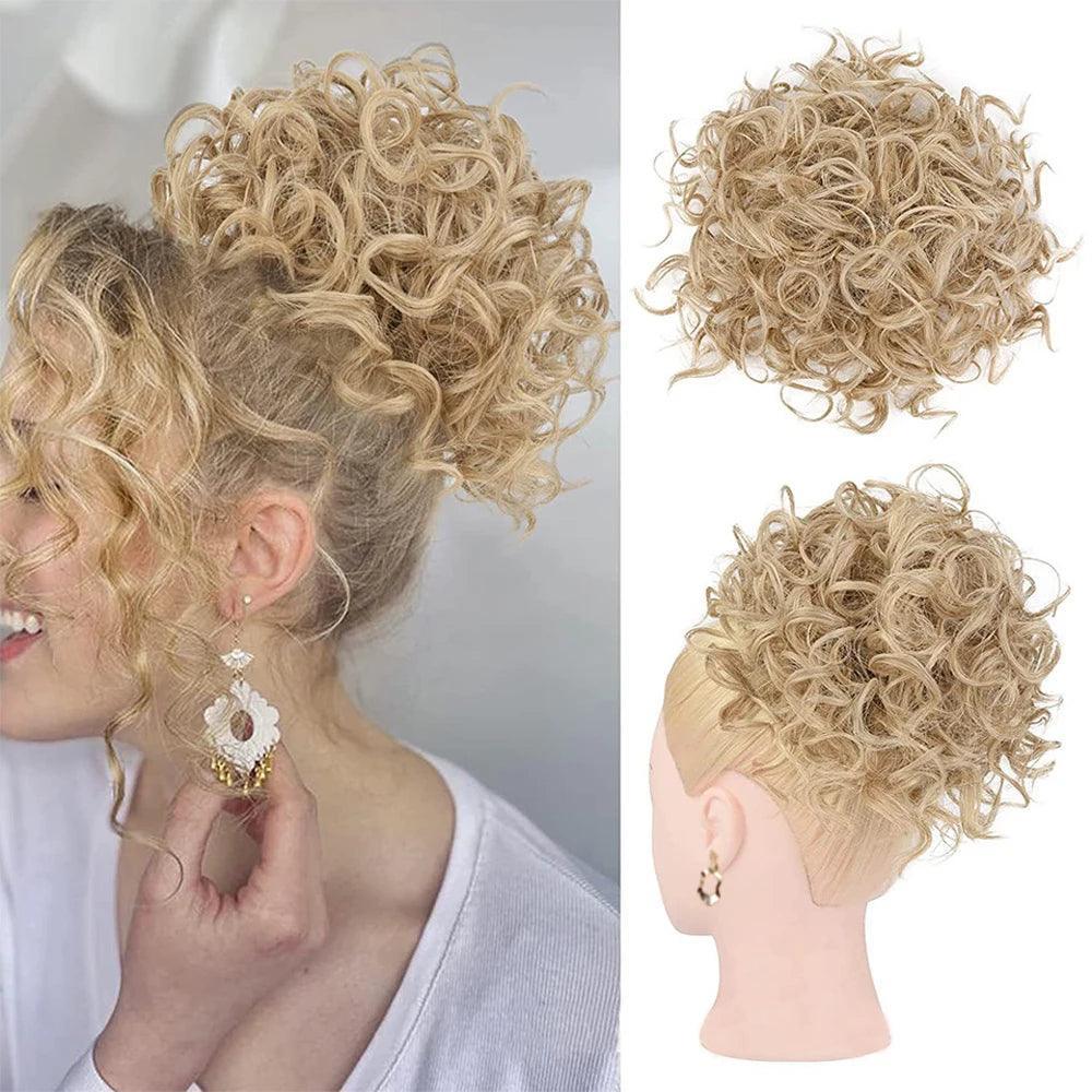 Sissi's Curly High Temperature Fiber Chignon with Rubber Band