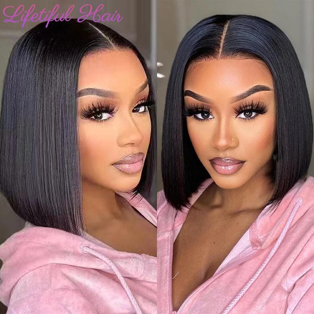 Lifetiful Glueless Bob Hair Wig - 100% Virgin Brazilian Hair with 4x4 Lace Closure