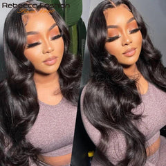 Rebecca 13x5x1 HD T-Part Lace Front Wig - 100% Remy Human Hair, Body Wave, 12-30 Inch