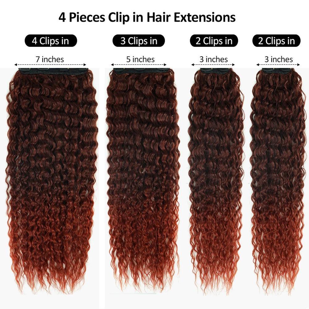 Clip-in Curly Hair Extensions – 100% Heat Resistant Fiber for Daily & Special Occasion Use