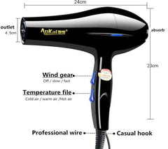 LAAOVE 2200W Negative Ion Hair Dryer with 3-Speed Settings and Cold Air Function