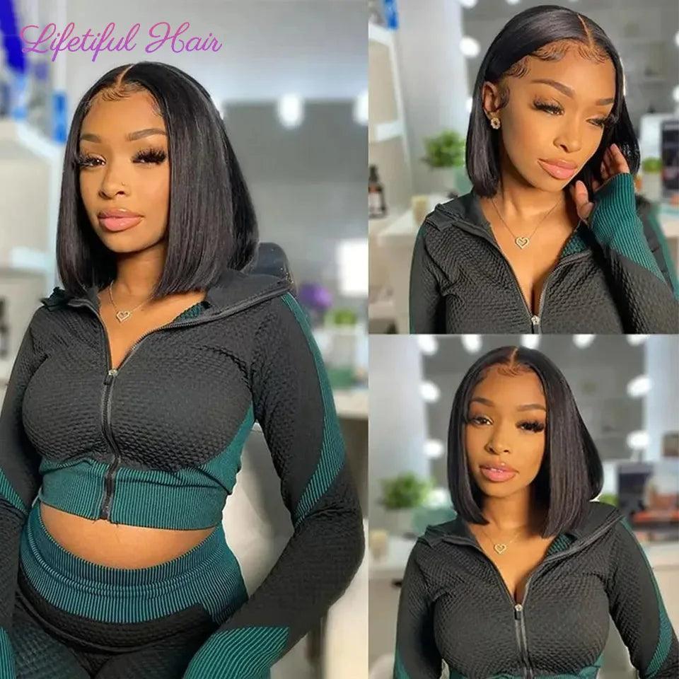 Lifetiful Glueless Bob Hair Wig - 100% Virgin Brazilian Hair with 4x4 Lace Closure